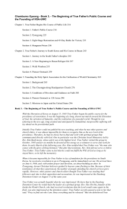 The Beginning of True Father`s Public Course and