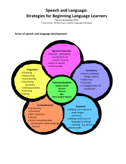 Speech and Language: Strategies for Beginning Language Learners