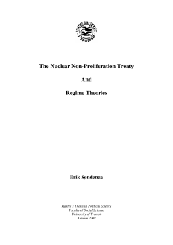 The Nuclear Non-Proliferation Treaty And Regime Theories
