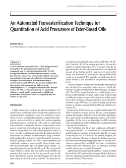 An Automated Transesterification Technique for Quantitation of Acid