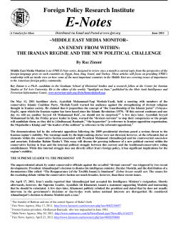 middle east media monitor~ an enemy from within: the iranian