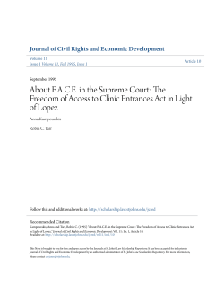 About FACE in the Supreme Court: The Freedom of Access to Clinic