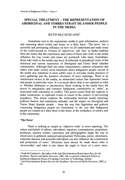 SPECIAL TREATMENT - THE REPRESENTATION OF