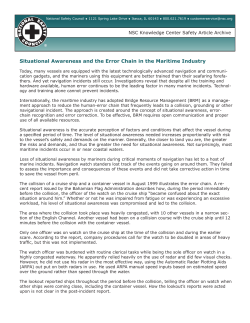Situational Awareness and the Error Chain in the Maritime Industry