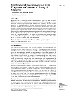 "Combinatorial Recombination of Gene Fragments to