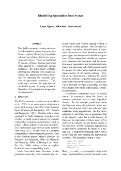 Identifying Speculation from Syntax