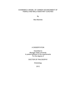 EXAMINING A MODEL OF CAREER ADVANCEMENT OF FEMALE