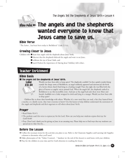 The angels and the shepherds wanted everyone to know that Jesus