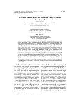 Data-Poor Methods for Fishery Managers