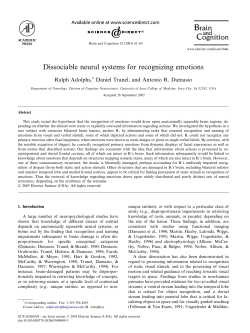 Dissociable neural systems for recognizing emotions