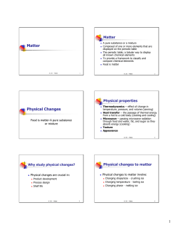 Matter Physical Changes