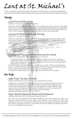 Lenten Schedule - St. Michael`s Church