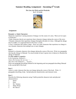 Summer Reading Assignment &ndash; Incoming 6th Grade