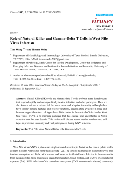 Role of Natural Killer and Gamma-Delta T Cells in West Nile Virus