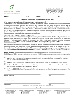 INFORMED CONSENT/REFUSAL FOR GENETIC TESTING&mdash;MALE