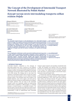 The Concept of the Development of Intermodal Transport Network