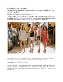 Confessions of a mean girl
