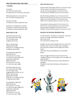 Sing For Santa 2016 Song List And Lyrics