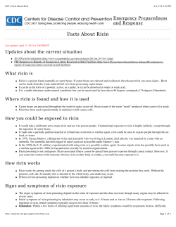 CDC | Facts About Ricin