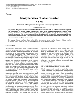 Idiosyncrasies of labour market - AMS