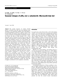 Seasonal changes of pCO2 over a subantarctic Macrocystis kelp bed.