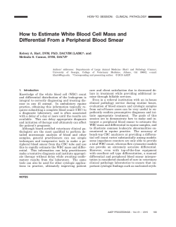 How to Estimate White Blood Cell Mass and Differential From a