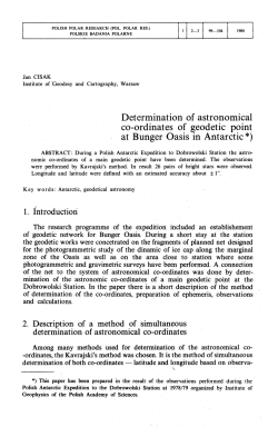 Determination of astronomical co-ordinates of geodetic point at