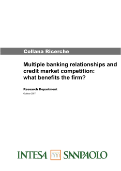 Multiple banking relationships and credit market competition