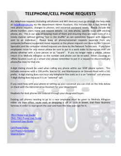 TELEPHONE/CELL PHONE REQUESTS