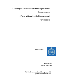 Challenges in Solid Waste Management in Buenos Aires