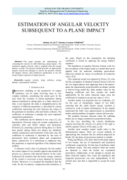 estimation of angular velocity subsequent to a plane impact