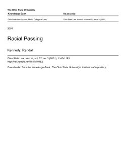 Racial Passing - Knowledge Bank