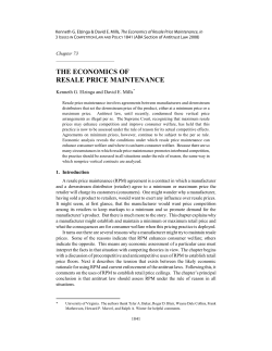 the economics of resale price maintenance