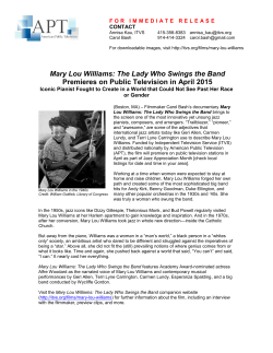 Mary Lou Williams: The Lady Who Swings the Band Premieres