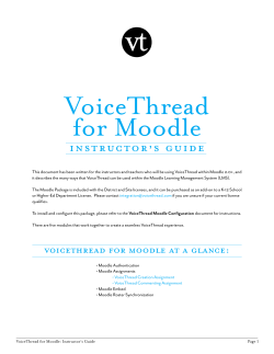 VoiceThread for Moodle: Instructor`s Guide