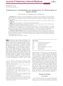Evaluation of a Chemiluminescent Immunoassay for Measurement