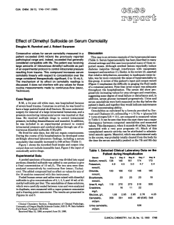 Effect of Dimethyl Sulfoxide on Serum Osmolality