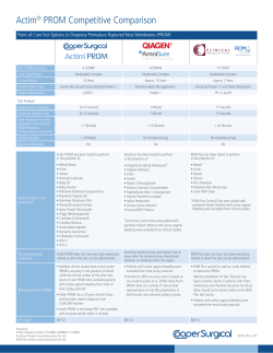 Actim&reg; PROM Competitive Comparison