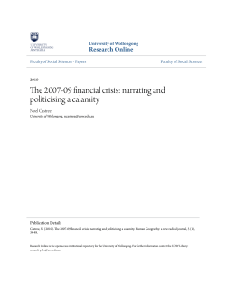 The 2007-09 financial crisis: narrating and politicising a calamity