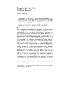 Semantics of a Press Panic: The Tamil Invasion