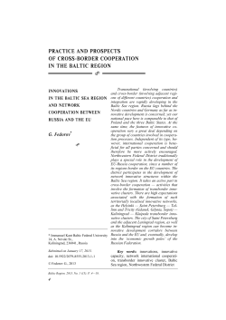 practice and prospects of cross-border cooperation in the baltic region