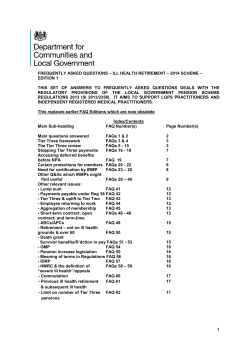 frequently asked questions – ill health retirement – 2014 scheme