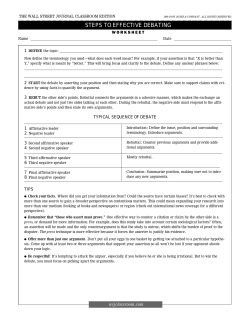 STEPS TO EFFECTIVE DEBATING