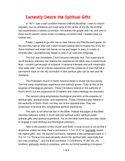 Earnestly Desire the Spiritual Gifts