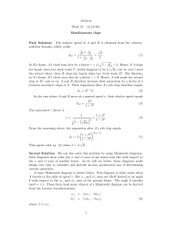 Solution Week 31 (4/14/03) Simultaneous claps First Solution: The