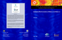 Analysis of the Economics of Tobacco in Morocco