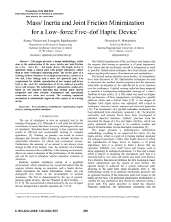Mass/ Inertia and Joint Friction Minimization for a Low-force Five