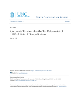 Corporate Taxation after the Tax Reform Act of 1986