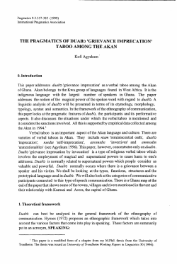 THE PRAGMATICS OF DUABo `GRTEVANCE IMPRECATION