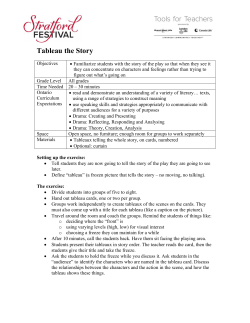 Tableau the Story - CDS | Stratford Festival